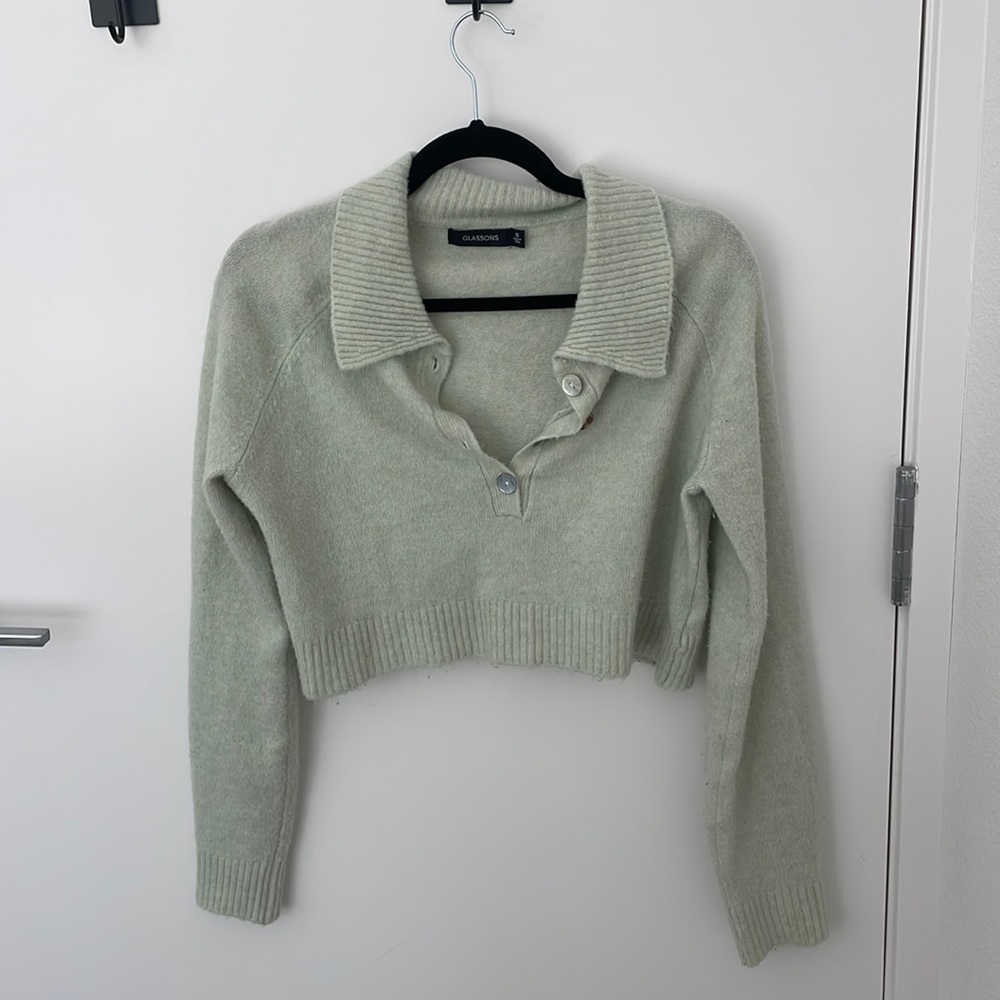 MOVING SALE | Pastel Green Soft Crop Sweater